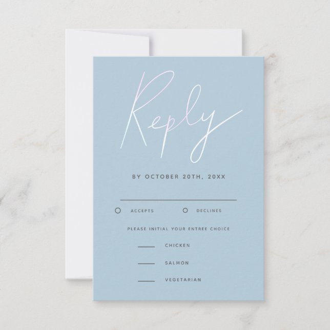 Elección de la comida RSVP de la boda holográfica  (Anverso)