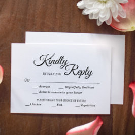 Elección de menú simple de caligrafía blanca y neg