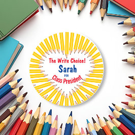 Elecciones escolares escriben etiquetas de círculo