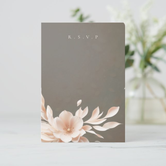 Elecciones románticas de boda floral RSVP (Anverso de pie)