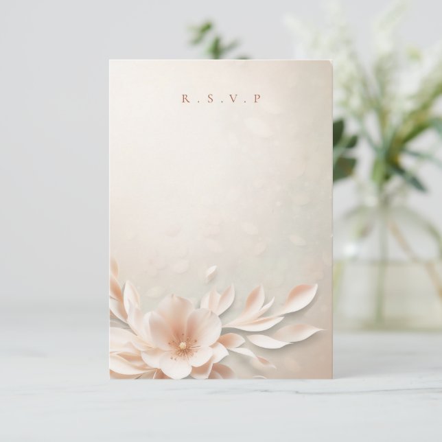 Elecciones románticas de boda floral RSVP (Anverso de pie)