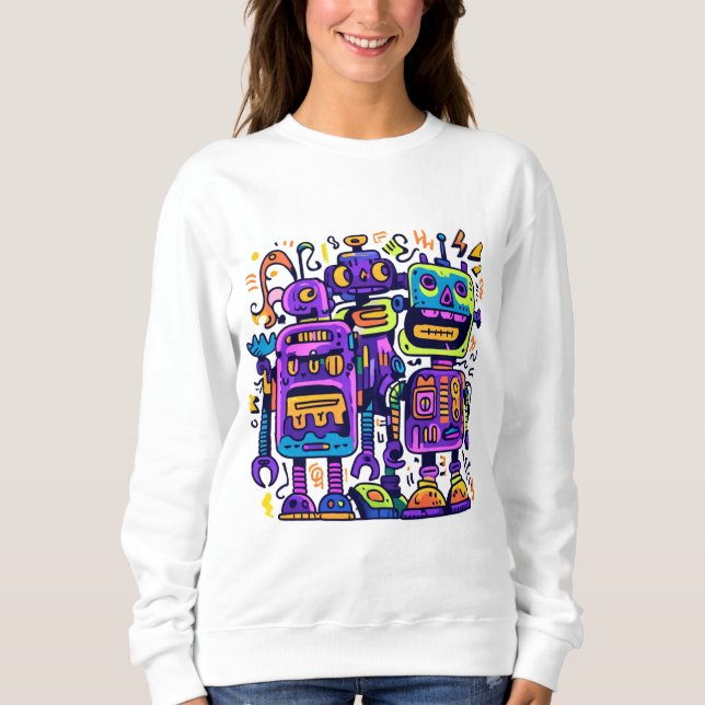 Electric Robot Squad – Sudadera con capucha para a (Anverso)