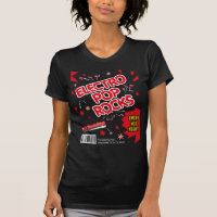 Electro camiseta del rojo del caramelo de rocas