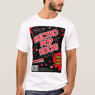Electro camiseta del rojo del caramelo de rocas