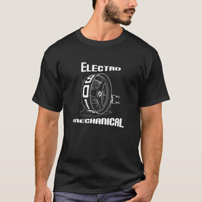 Electro camiseta mecánica del pinball - oscuridad (Anverso)