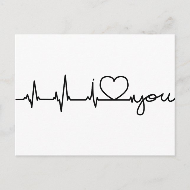 Electrocardiograma postal Te amo (Anverso)