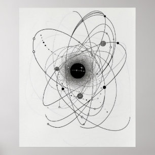 Electrones atómicos Química arte de línea Minimali