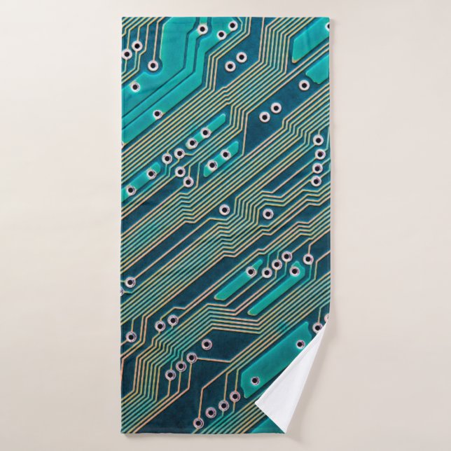 Electronic circuit board close up. background,boar (Toalla de baño)