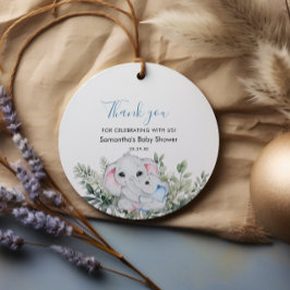 Elefante acuarela Gracias Etiqueta De Favor