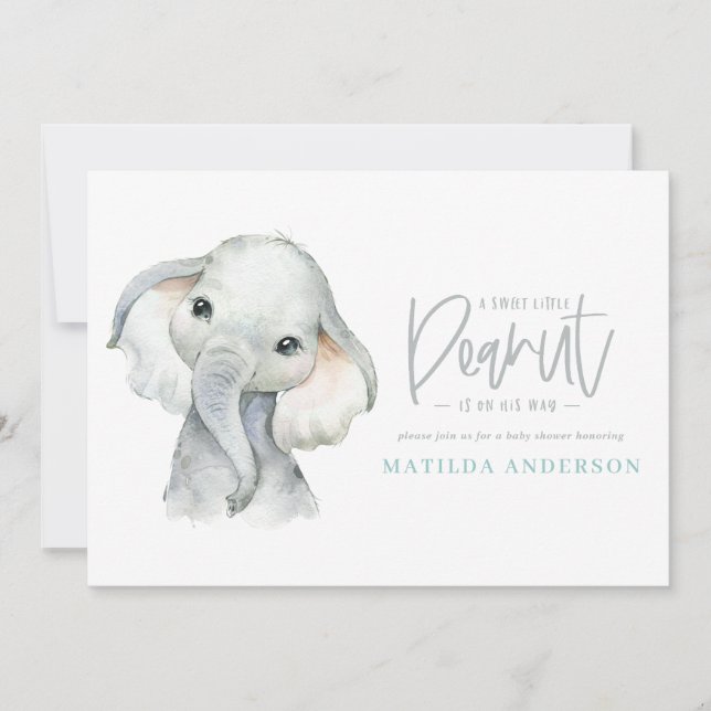 elefante acuático niño pequeño fiesta de ducha de  (Anverso)