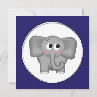 Elefante Adorable - Invitaciones a la ducha de beb