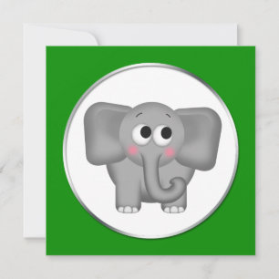 Elefante Adorable - Invitaciones a la ducha de beb