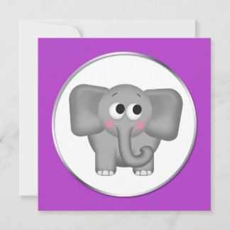 Elefante Adorable - Invitaciones a la ducha para b