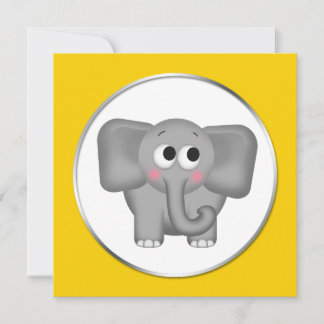 Elefante Adorable - Invitaciones a la ducha para b