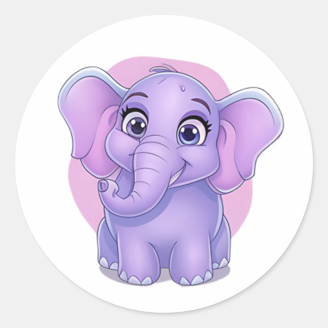 Elefante Adorable Pegatina - Personalizado Cuadern (Anverso)