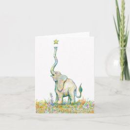 Elefante afortunado - tarjeta de nota - 4" x 5,6"