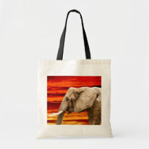 Elefante al atardecer - Bolsa de Tote