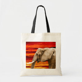 Elefante al atardecer - Bolsa de Tote