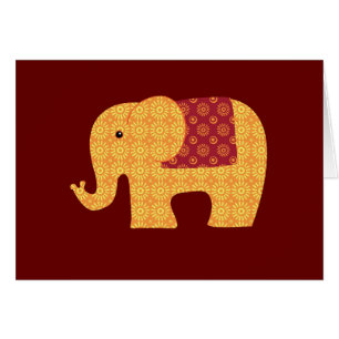 Elefante anaranjado lindo de la flor en rojo