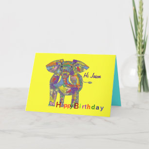 Elefante arcoiris, personalizar de tarjetas de cum