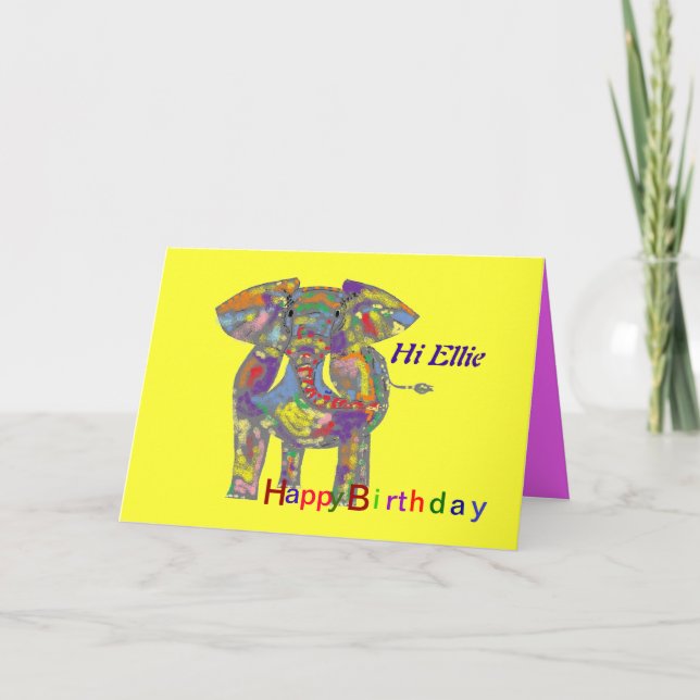 Elefante arcoiris, personalizar de tarjetas de cum (Anverso)