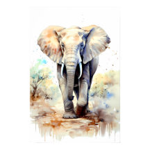 Elefante Art Poster Africa Wall Decoración