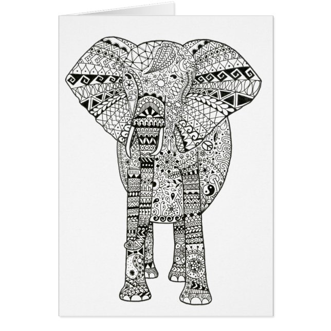 Elefante artsy ilustrado mano hermosa (Frente)