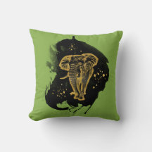 Elefante áureo almohada Greenery