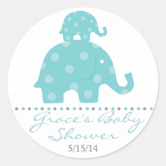 Elefante Azul Baby Shower Favorito Pegatinas