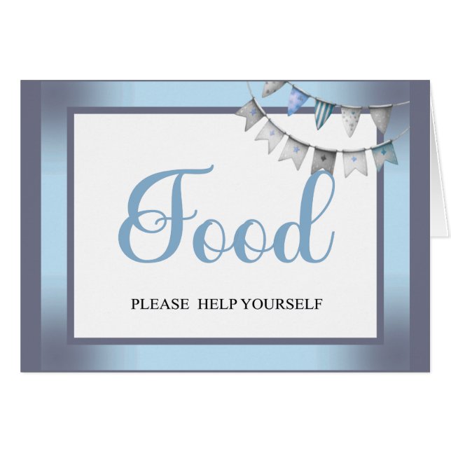 Elefante azul cúbico - Tarjeta alimenticia de caca (Anverso (Horizontal))