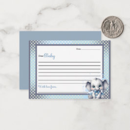 Elefante azul cúbico - Tarjeta de Nota para el Beb