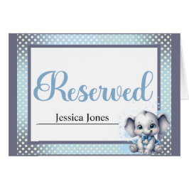 Elefante azul cúbico - Tarjeta reservada de cacahu