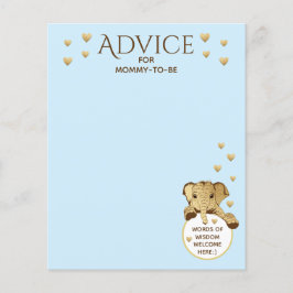 Elefante azul de tarjeta de consejo de Baby Shower