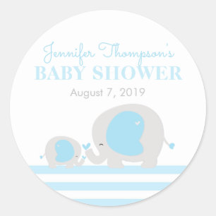 Elefante Azul Pegatinas Baby Shower Favorito de et