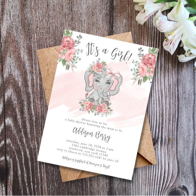 Elefante Baby Shower es una invitación Chica (Subido por el creador)
