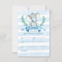 Elefante Baby Shower Invitación a bebé de la jungl