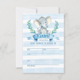 Elefante Baby Shower Invitación a bebé de la jungl
