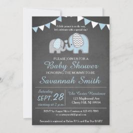 Elefante Baby Shower Invitación Boy - Chalkboard