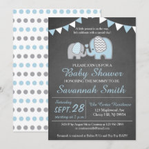Elefante Baby Shower Invitación Boy - Chalkboard