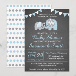 Elefante Baby Shower Invitación Boy - Chalkboard