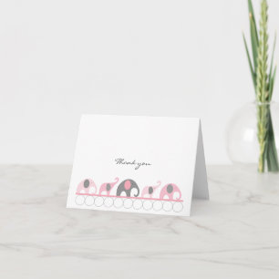 Elefante Baby Shower rosa y gris Gracias notas