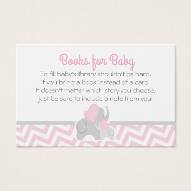 Elefante Baby Shower trae tarjeta de libro gris ro (Anverso)