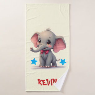 Elefante Bebé Adorable con Lazo Rojo