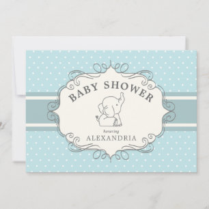 Elefante Bebé Adorable   Invitación para Baby Show