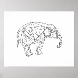 elefante bebé arte de guardería minimalista geomét