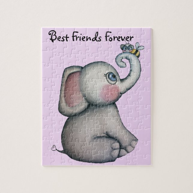 Elefante bebé con rompecabezas (Vertical)