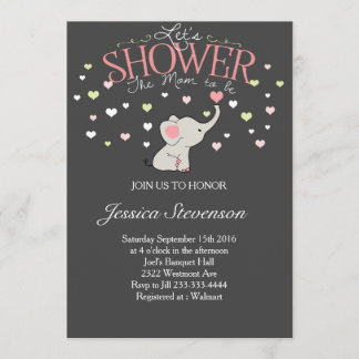 Elefante Bebé ducha invitación Corazón ducha