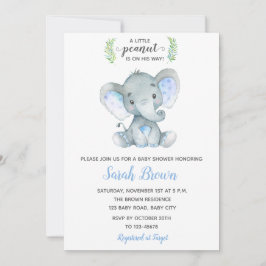 Elefante Bebé Invitación a ducha Niño cacahuete