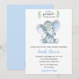 Elefante Bebé Invitación a ducha Niño cacahuete