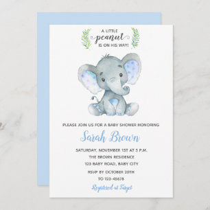 Elefante Bebé Invitación a ducha Niño cacahuete